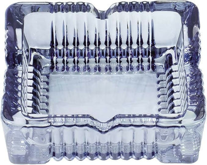 Square crystal glass ashtray by Wukusy with a heat-resistant design, ideal for smoking trays and stylish table settings.