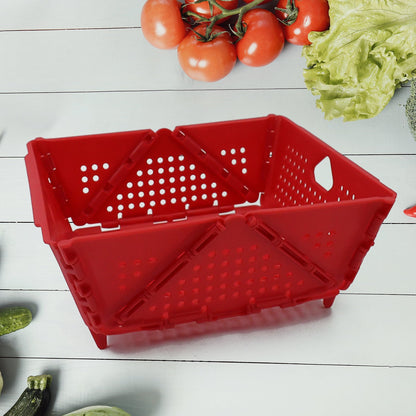 Wukusy storage basket box with holes, ventilated design for kitchen organization, made of durable material, 23x20 cm.