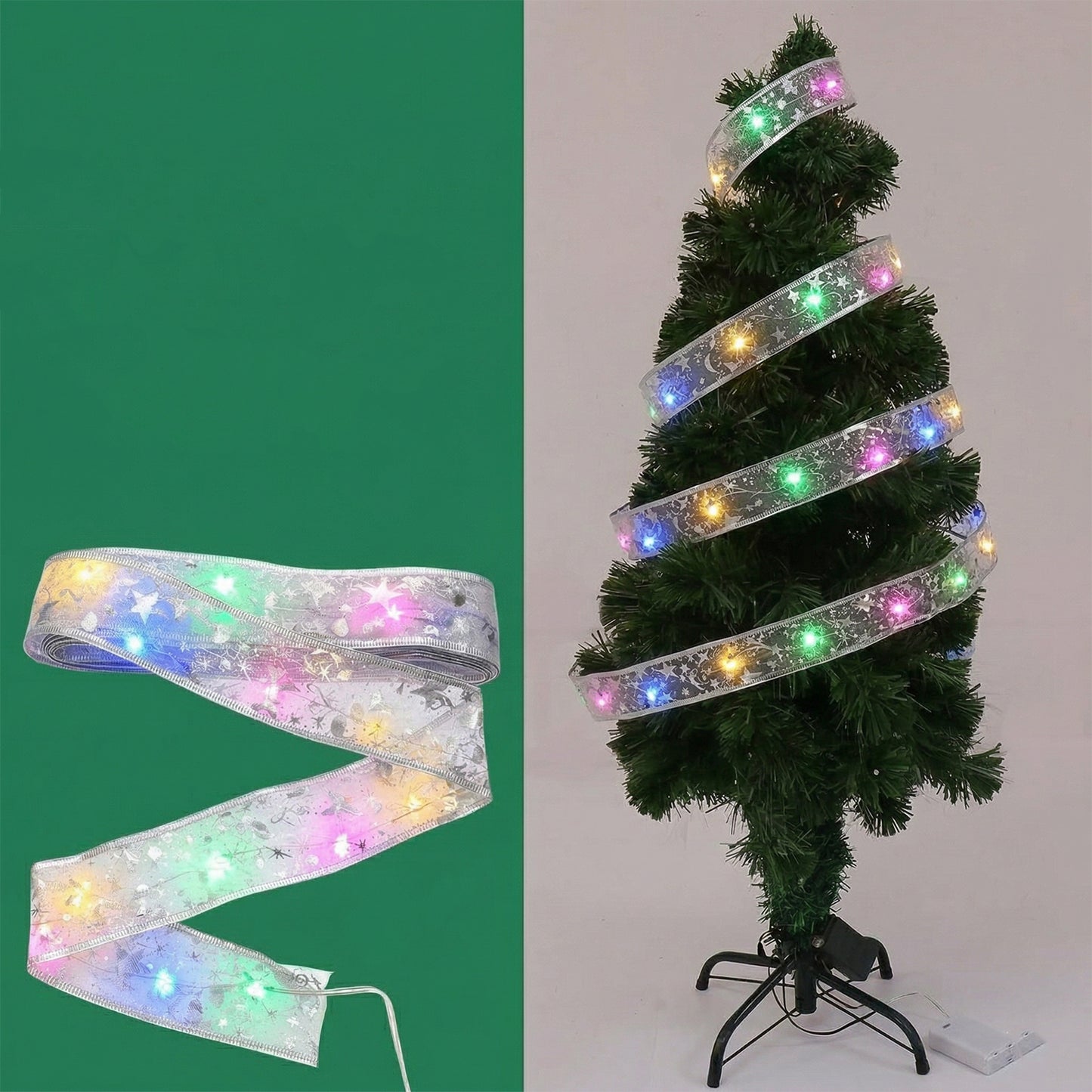 Wukusy decorative LED ribbon light strip, 2 meters long, showing flexible, colorful LED lights suitable for home decor or events.