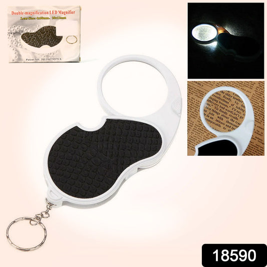 Wukusy office double-magnification LED magnifier with built-in light, large size, ideal for detailed reading or close-up work.