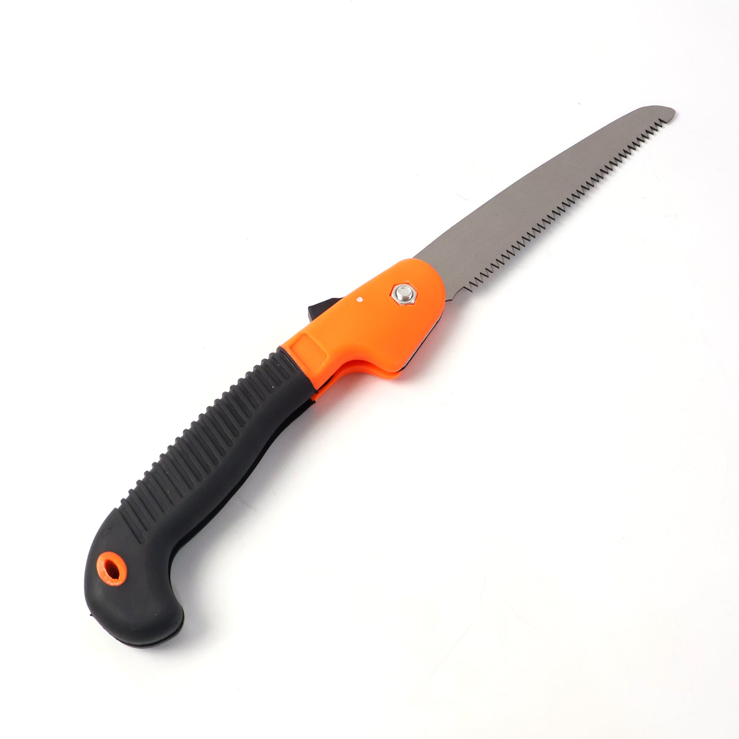 Wukusy heavy duty folding garden hand saw with 40 cm blade, featuring a sturdy handle for pruning and cutting branches.