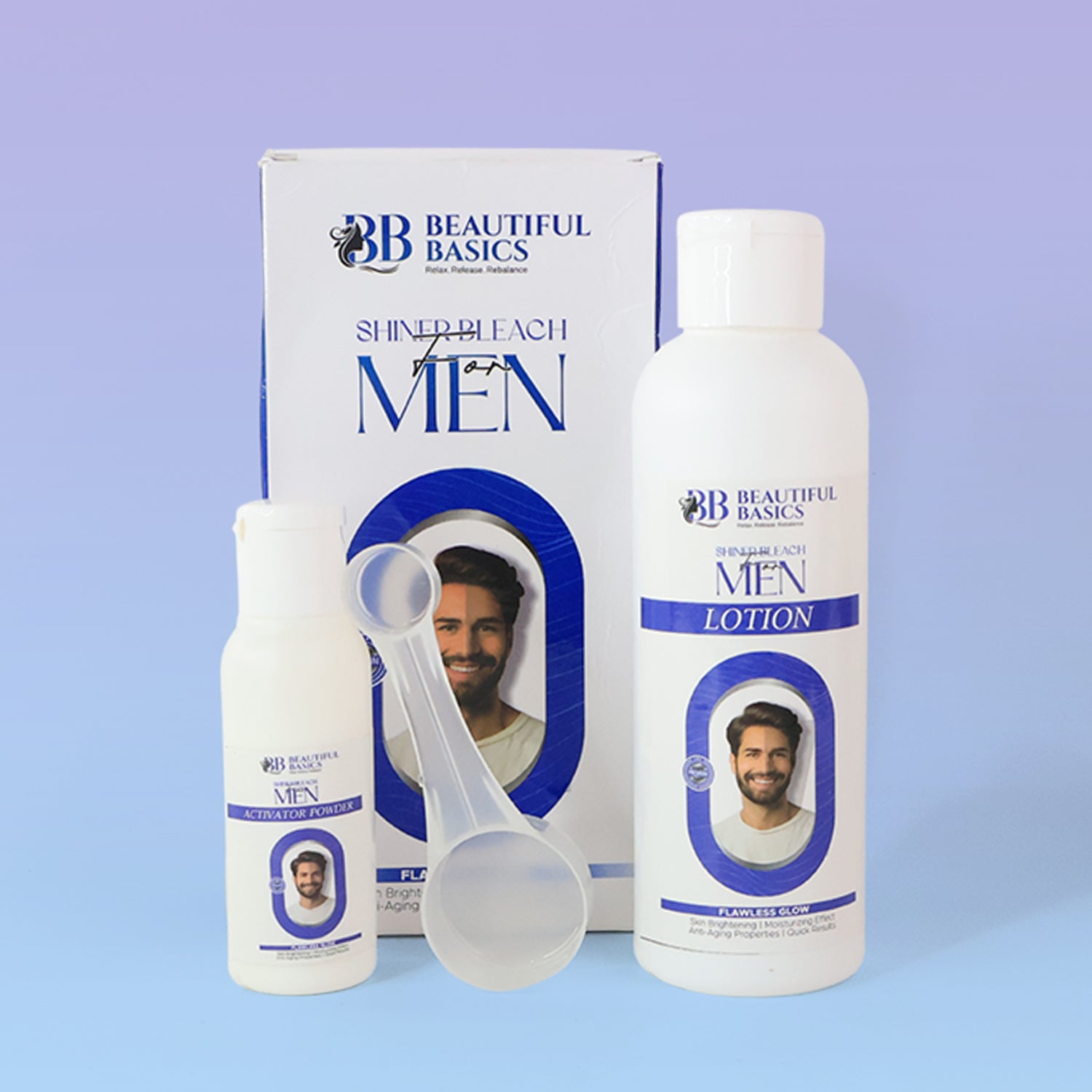 Wukusy Beautiful Basics Shined Bleach 200Gm in a white bottle, used for health care and skin whitening purposes.