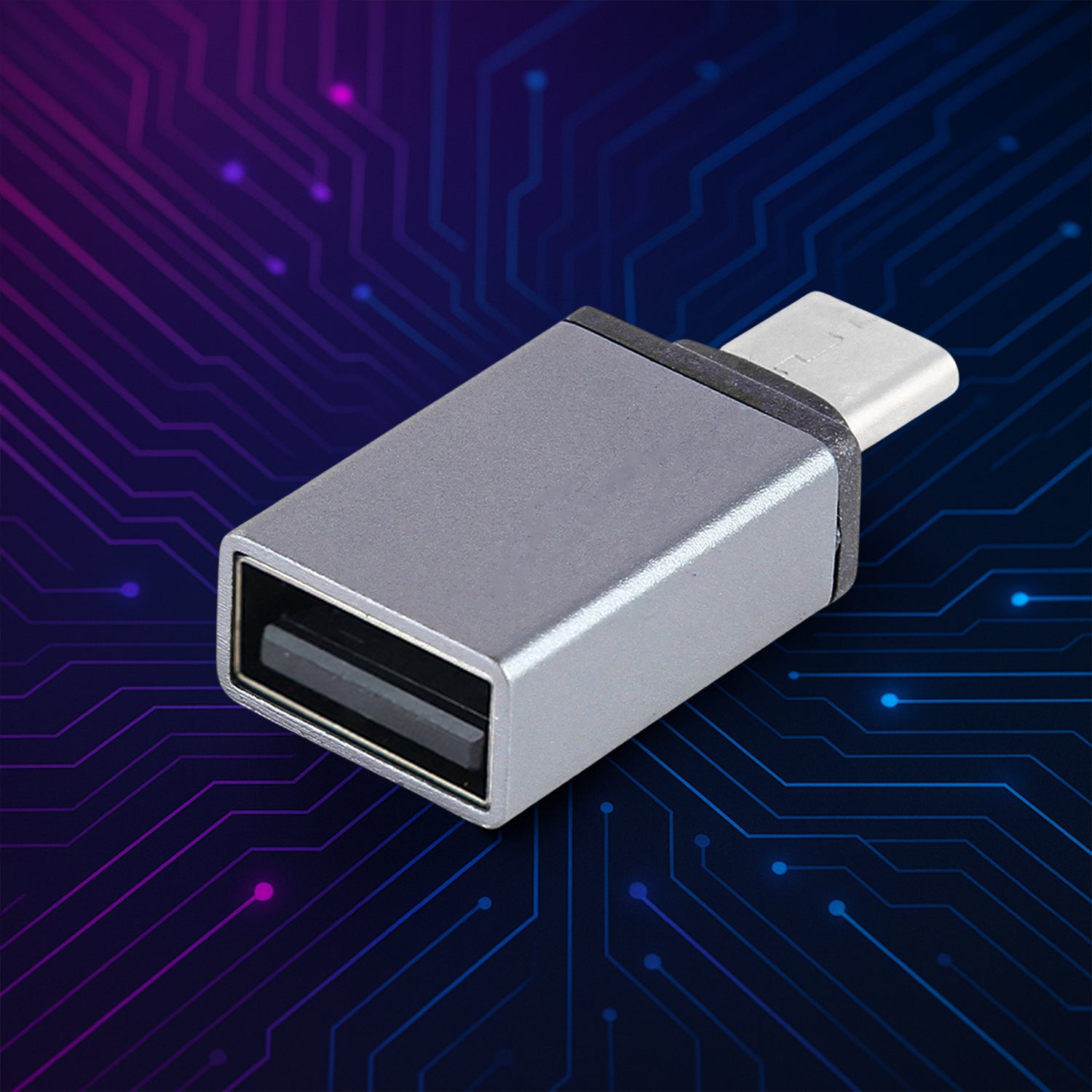 Wukusy Type-C OTG adapter pen drive connected to a device, compact black design for easy data transfer and storage.