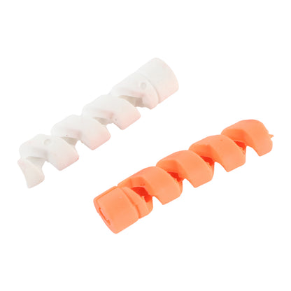Wukusy anti-fray spiral cable protector set for mobile accessories, showing flexible black protective sleeves on charging cables.