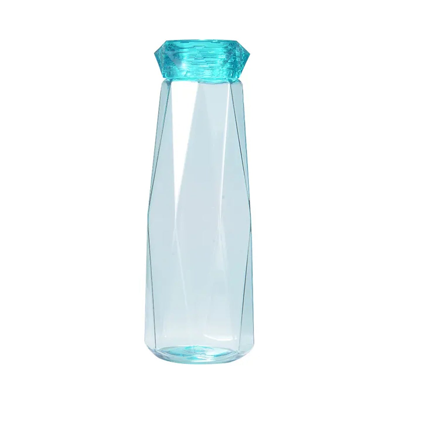 Wukusy 5213 glass fridge water bottle with plastic cap and two water glasses, ideal for home kitchen use.
