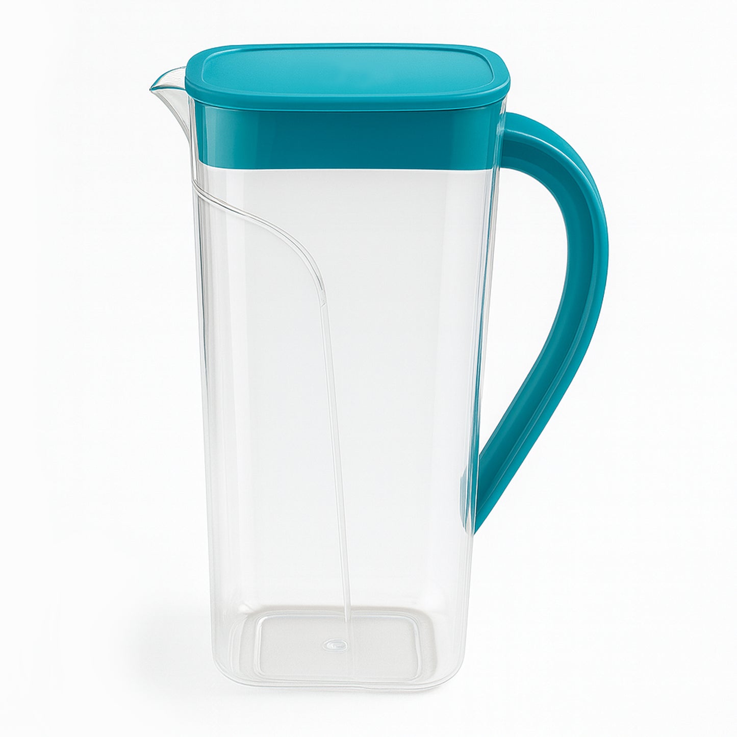 Wukusy Supermom plastic H2O juice jug, 1500ml capacity, clear container with handle, ideal for kitchen or beverage storage