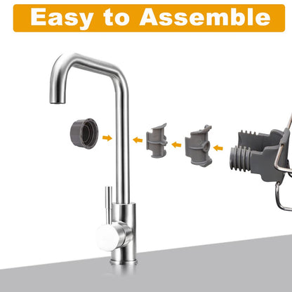 Stainless steel soap sponge holder and sink caddy organizer by Wukusy, designed to hold soap and sponges in the kitchen sink area.