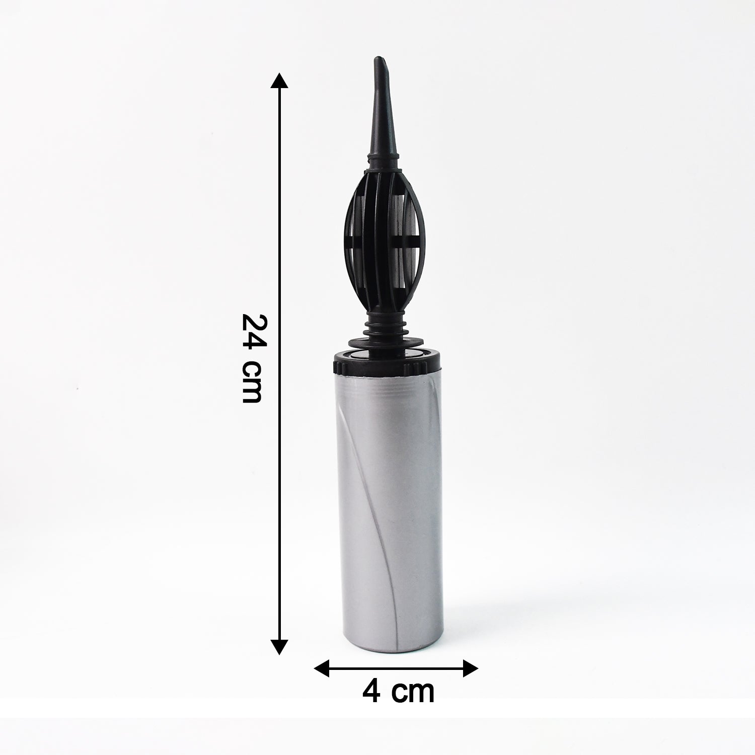 Wukusy hand balloon pump, 24 cm, single black plastic pump with a nozzle for inflating balloons.