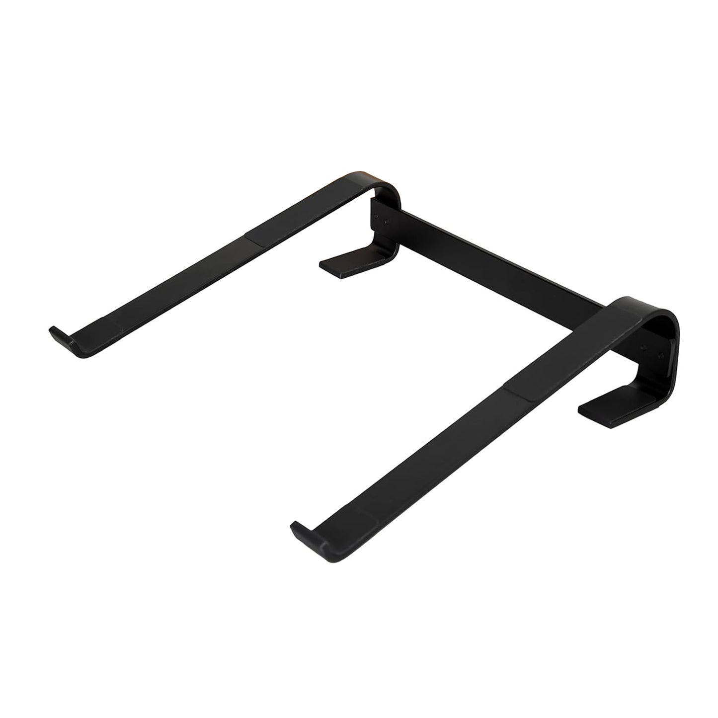 Wukusy fixed metal laptop stand for desk, adjustable 25-26 cm height, sturdy silver-colored office accessory for laptops.