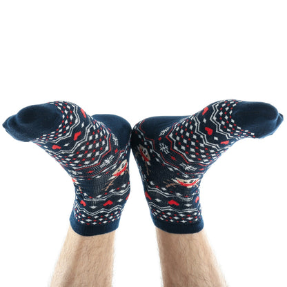 Wukusy 7372 Mix Design men's ankle-length sports socks with thick cotton cushioning for comfort and style.