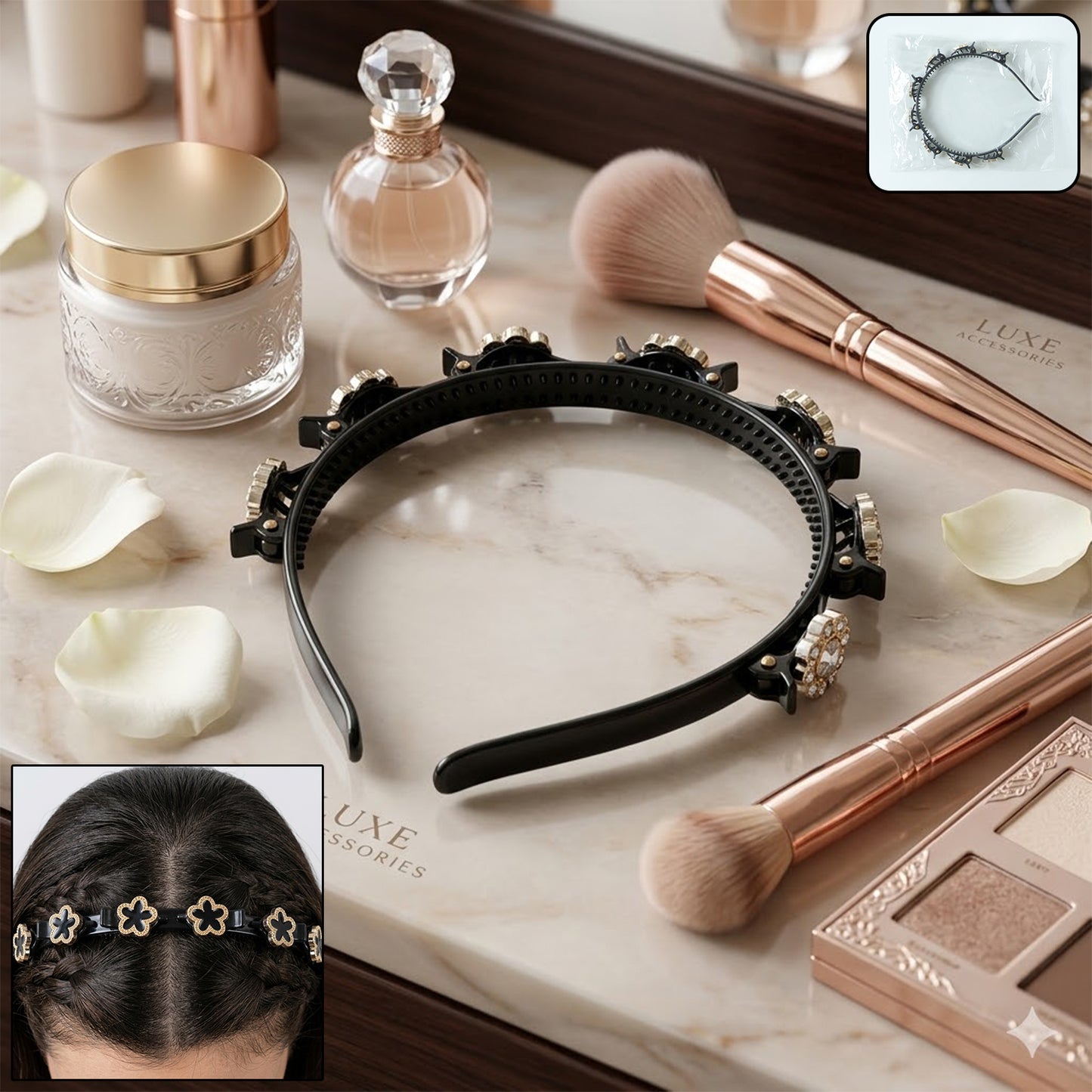 Wukusy premium decorative hair band with intricate design, perfect for adding elegance to hairstyles.