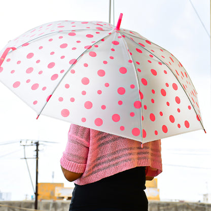 Multicolor dot printed Wukusy umbrella for men and women, compact rain protection with vibrant pattern, ideal for home improvement.