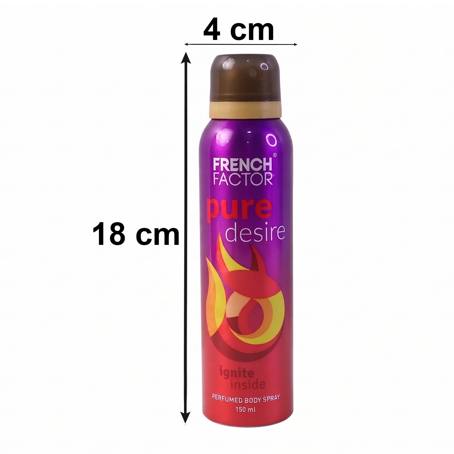 Wukusy French Factor Pure Desire perfumed body spray bottle, 150 ml, with elegant packaging and a sleek design.