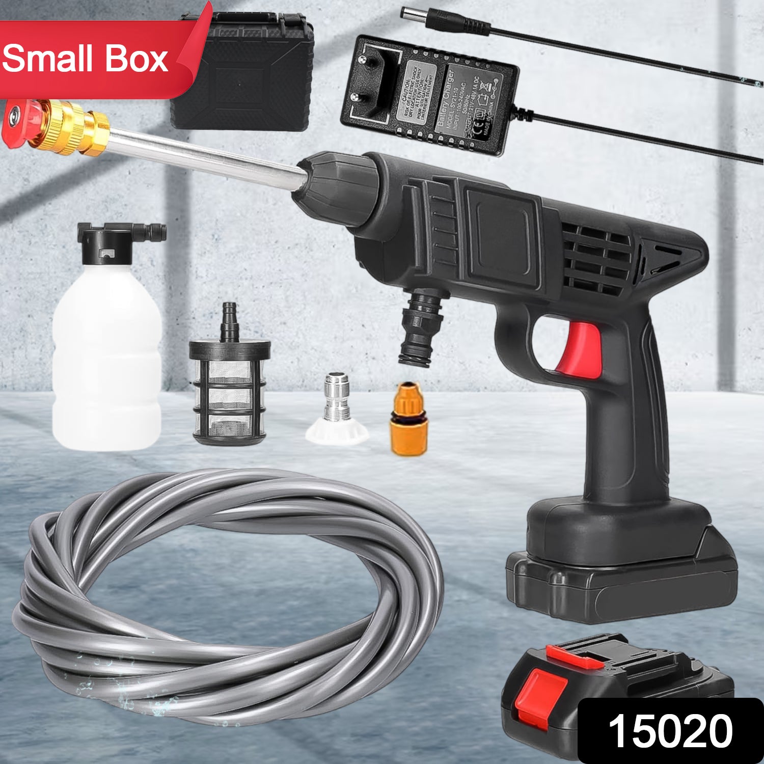 Wukusy 48v Car Washer Gun Water Spray Gun in small box for car washing and cleaning, with ergonomic handle and adjustable nozzle