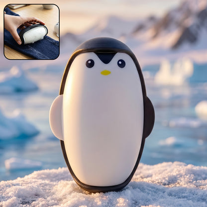 Wukusy cute penguin reusable lint roller for clothes and furniture, featuring a compact design with a penguin shape and lint removal surface.