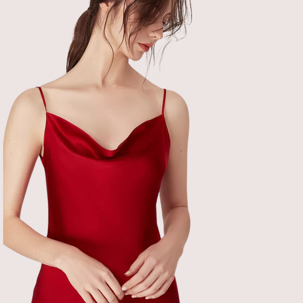 Elegant women's silk satin sleepwear nightdress by Snazzyway, featuring smooth, luxurious fabric and a comfortable, flowing fit.