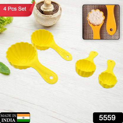 Wukusy plastic kitchen ladoo mould set with four spoons for making various types of ladoos in home and kitchen.