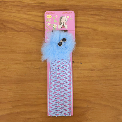 Baby girls' Wukusy cute hair band with soft elastic stretch headband, featuring colorful floral design on a white background.