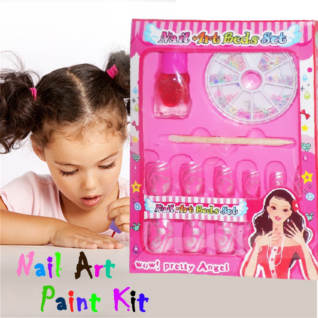 Wukusy Nail Art Studio Manicure Set for Girls with 15 colorful nail tools and accessories, perfect for creative nail designs.