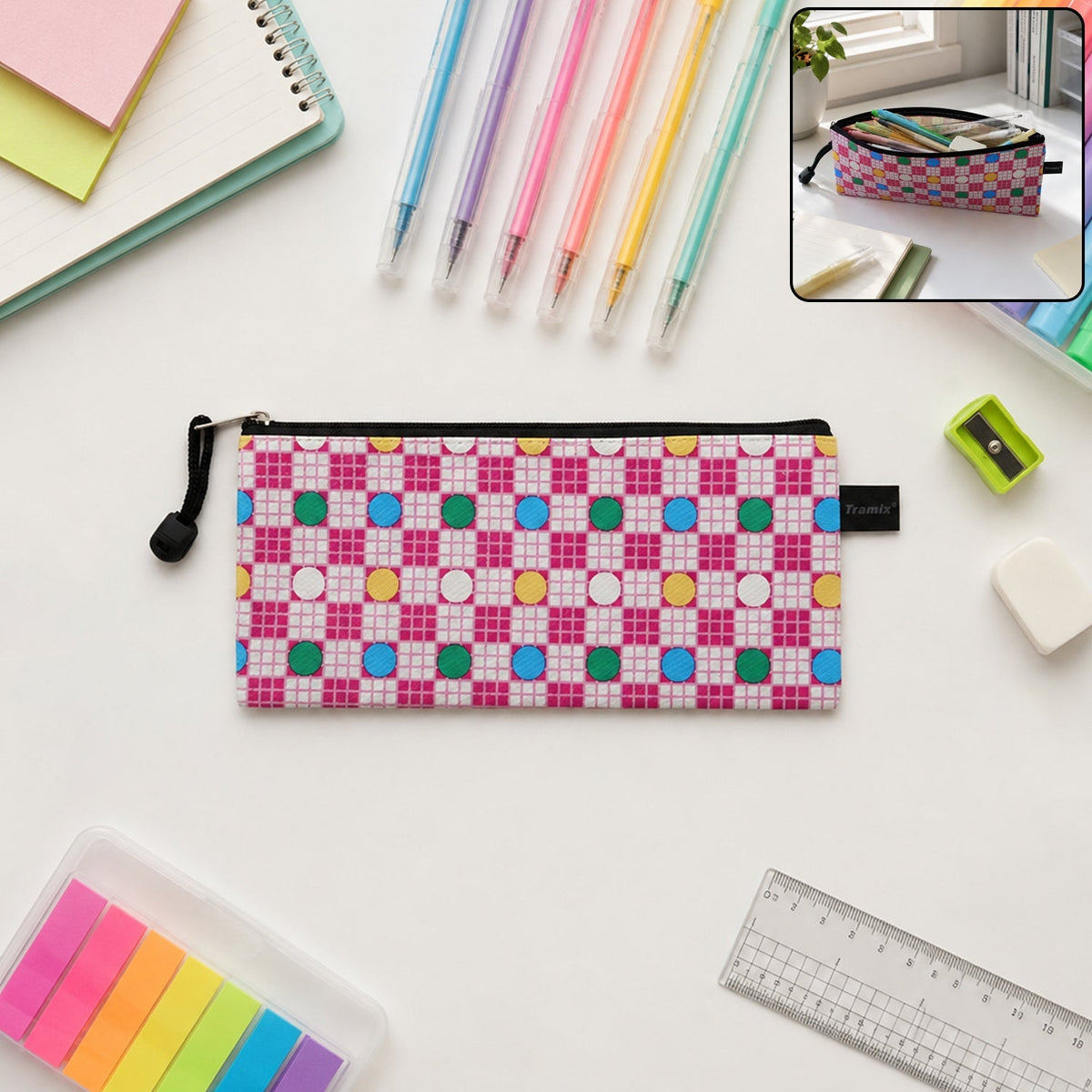 Pencil Zipper Pouch  Spacious  Vibrant Stationery Organizer