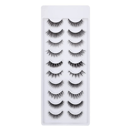 Set of 10 magnetic false eyelashes by Drpshippr featuring long, natural faux mink volume eyelashes for a dramatic eye look.