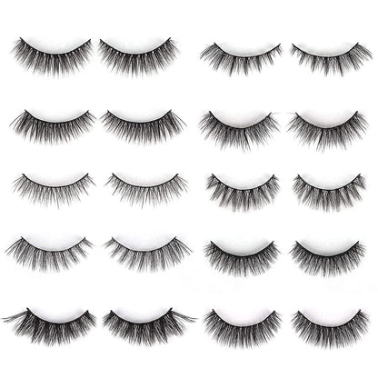 Long natural magnetic false eyelashes by Drpshippr, faux mink volume eyelashes for a full, natural look in a pack of 10.