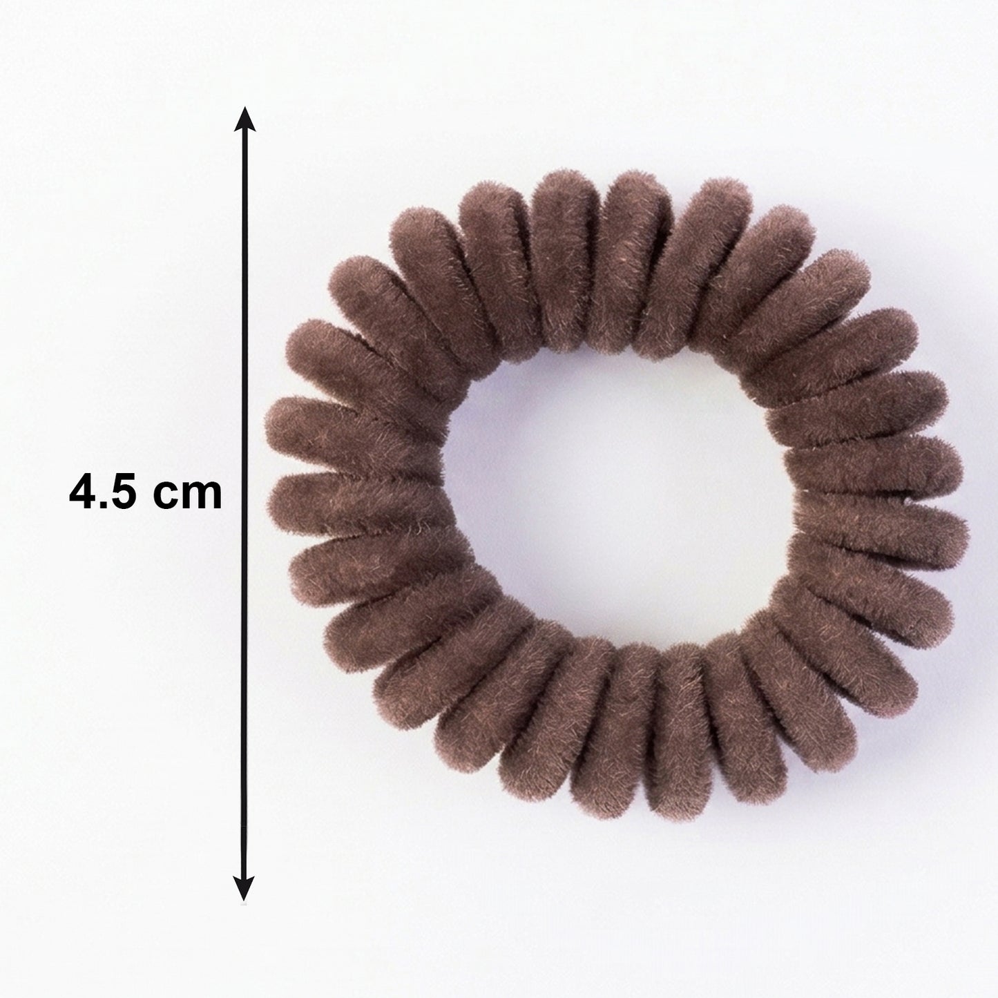 Wukusy soft stretchable telephone wire style hair band in black, shown coiled with flexible, thin wire design for hair styling.