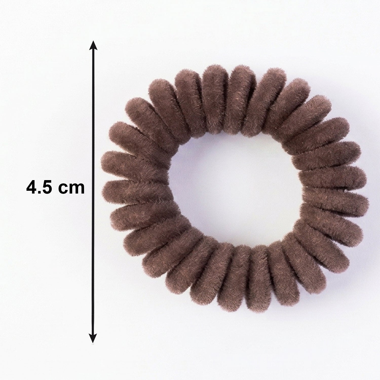 Wukusy soft stretchable telephone wire style hair band in black, shown coiled with flexible, thin wire design for hair styling.
