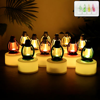 Set of 12 Wukusy LED decorative candle lamps for home decor, featuring warm, ambient lighting in elegant glass holders.