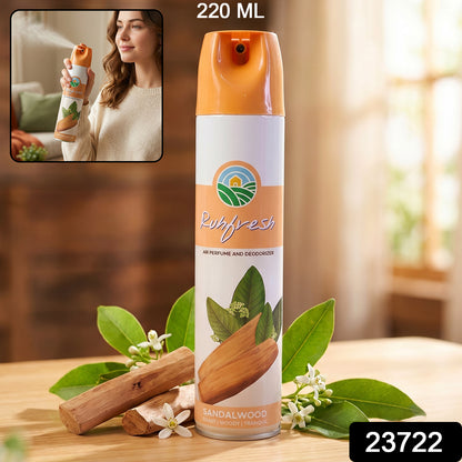 Wukusy Sandalwood Air Freshener Spray in 220ml bottle, showcasing the elegant packaging and sandalwood scent.