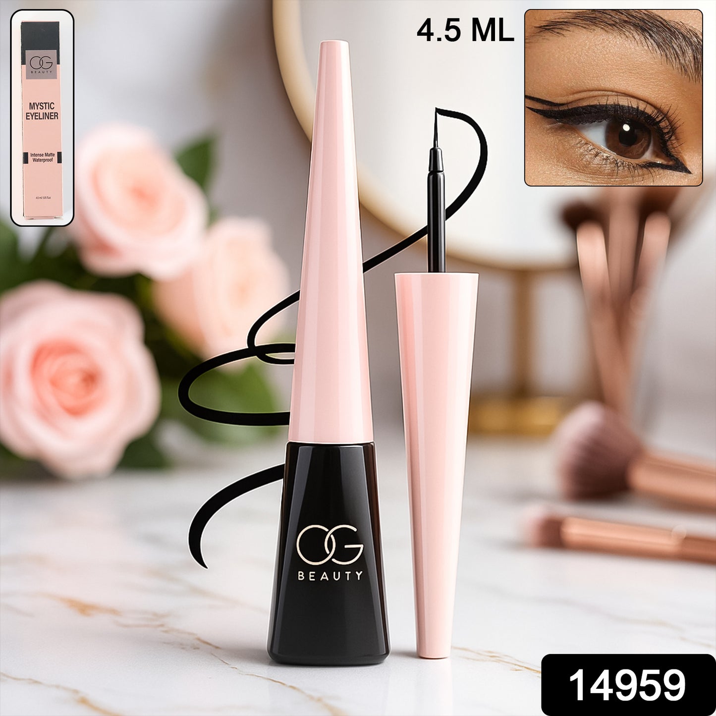 Wukusy Og Beauty Mystic Eyeliner in 4.5ml, featuring a sleek black liquid eyeliner pen with precise applicator tip.