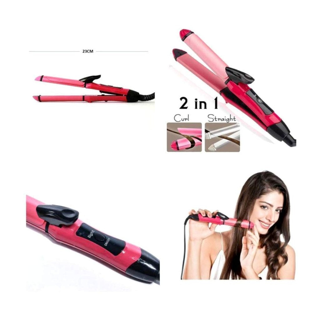 FIZZI SHOP JK SIDHU 2-in-1 Nova Hair Straightener and Curler with ceramic plates for versatile styling options.