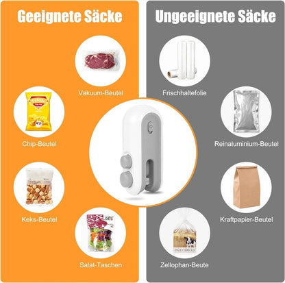 FIZZI SHOP JK SIDHU 2-in-1 USB sealer machine with compact design and sealing bar for food storage and preservation.