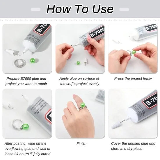 FIZZI SHOP B 7000 Clear Adhesive Glue bottle with applicator tip, suitable for crafts and DIY projects.