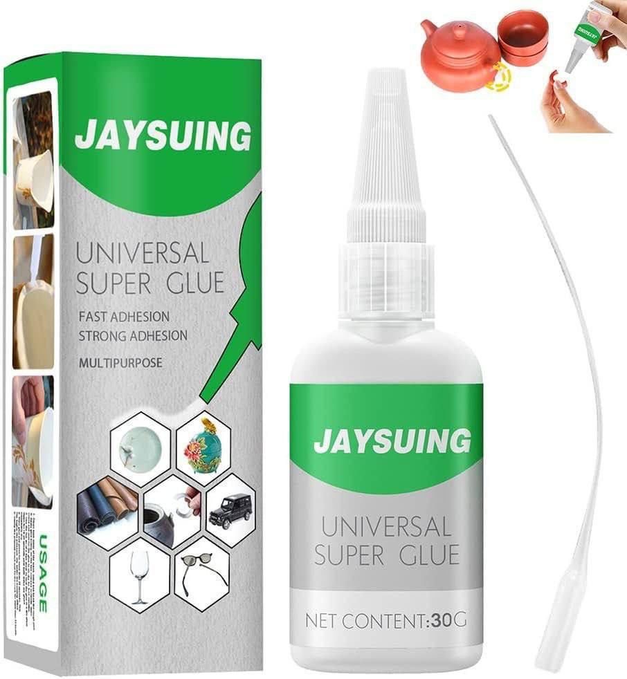 Universal super glue bottle by FIZZI SHOP JK SIDHU with a clear applicator tip for quick, strong bonding of various materials.