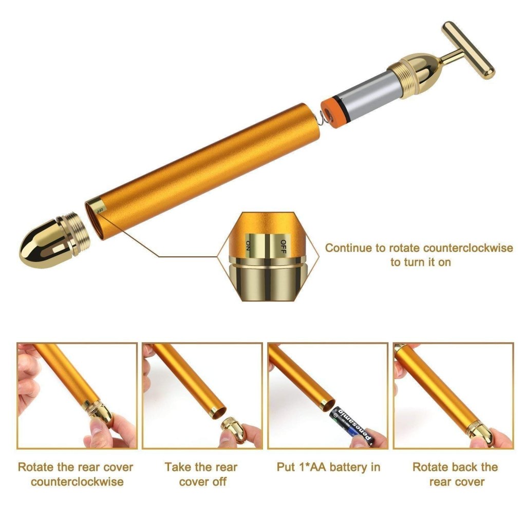 FIZZI SHOP JK SIDHU Energy Beauty Bar with sleek metallic design and ergonomic handle for skincare and facial massage.
