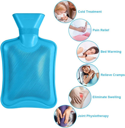FIZZI SHOP JK SIDHU 1000 ml hot water bag filled with warm water, flexible rubber for soothing warmth and comfort.