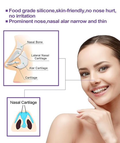 FIZZI SHOP Nose Up Clip for nose shaping, showing a close-up of the sleek, clear plastic device designed to lift and contour the nose.