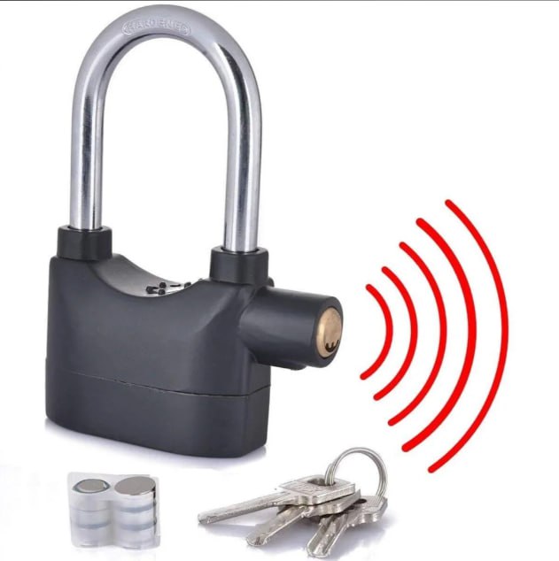 FIZZI SHOP security alarm lock with key, compact design, and digital keypad for enhanced home or office security.