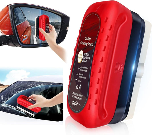 FIZZI SHOP car glass oil film cleaner brush with handle, designed for removing oil and grime from vehicle glass surfaces