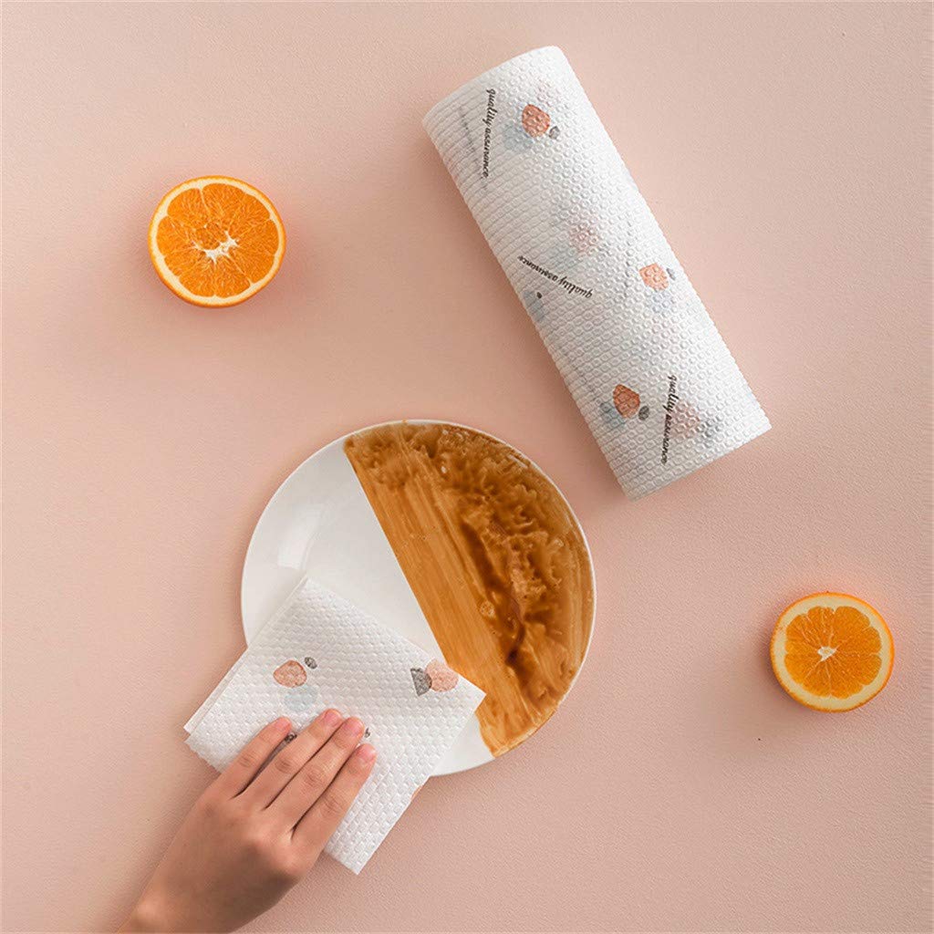 Reusable and washable kitchen tissue roll from FIZZI SHOP, showing eco-friendly paper towels on a kitchen counter.
