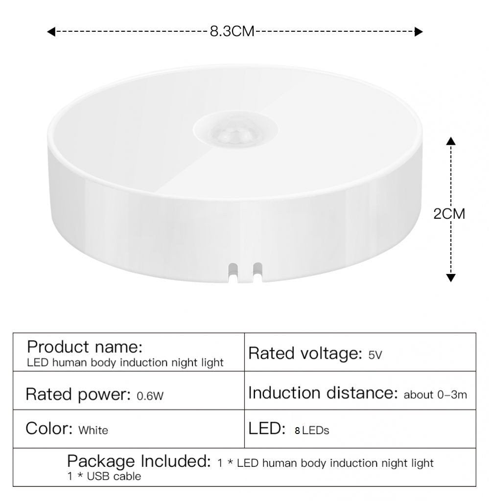 FIZZI SHOP motion sensor light mounted on wall, with LED bulb and sleek white design, ideal for security and energy-saving lighting.