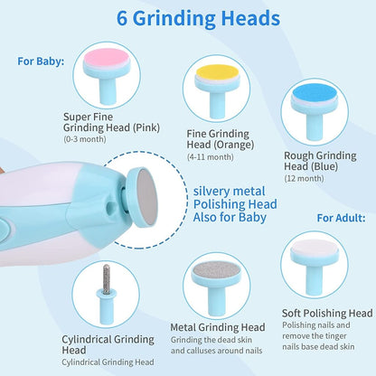 FIZZI SHOP JK SIDHU baby nail electric trimmer kit with multiple attachments and a compact design for gentle nail grooming.