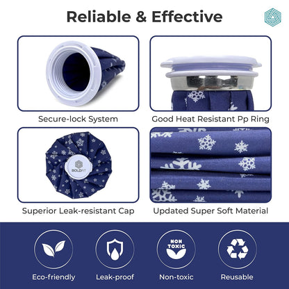 FIZZI SHOP 9-inch ice bag for pain relief, showing a reusable cold compress with a soft fabric cover and flexible fill material.