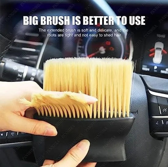 FIZZI SHOP car dust cleaner soft hair brush with gentle bristles for removing dust and dirt from vehicle interiors