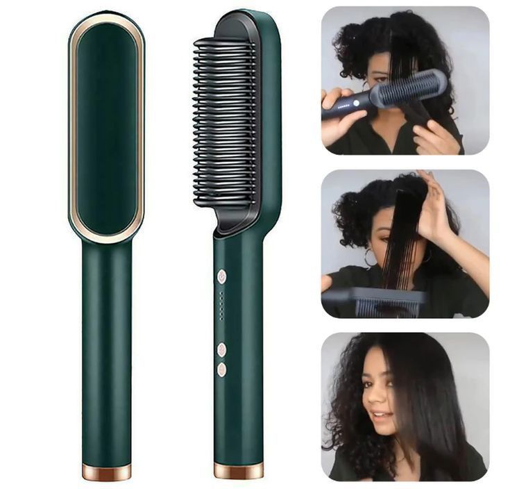 FIZZI SHOP JK SIDHU Hair Straightener Comb with heated ceramic plates for smoothing and styling hair effectively.