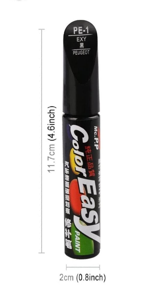 FIZZI SHOP black car scratch repair paint pen showing the pen tip and black ink for touch-up vehicle scratches