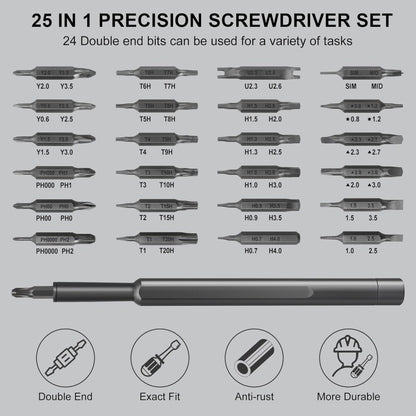 FIZZI SHOP 24-in-1 screwdriver set with various screwdriver heads and handles, ideal for household and electronics repair.