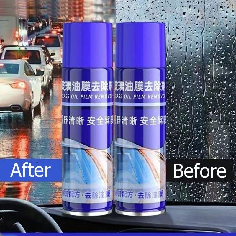 FIZZI SHOP anti-fog dust remover glass spray bottle with 450ml capacity, designed for cleaning and defogging glass surfaces.