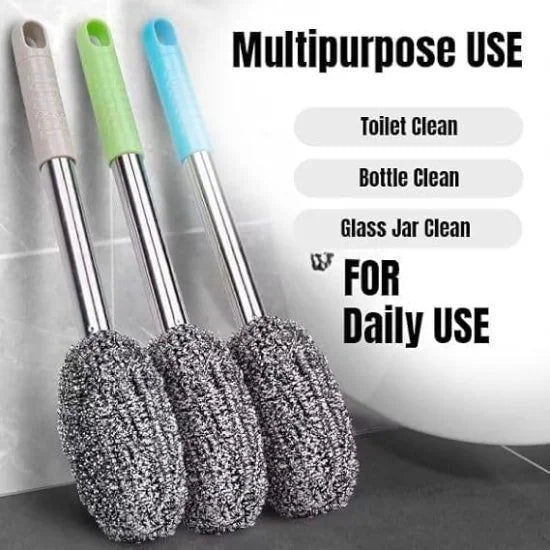 Steel wire bottle cleaning brush from FIZZI SHOP with a long handle and durable bristles for thorough cleaning of bottles.